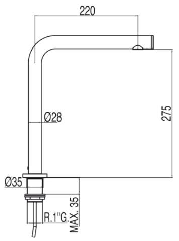 Tres Max bateria umywalkowa elektroniczna wysoka perlator chrom 1.61.445