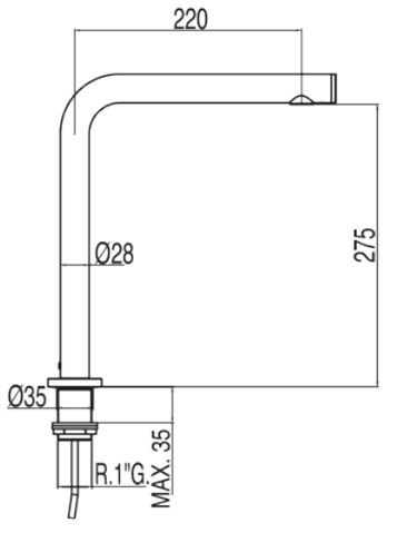 Tres Max bateria umywalkowa elektroniczna wysoka perlator chrom 1.61.446