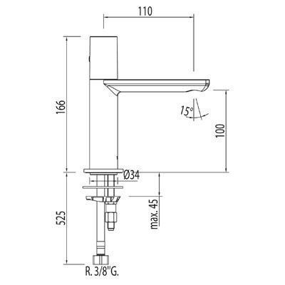 Tres Loft bateria umywalkowa perlator chrom 200.503.01