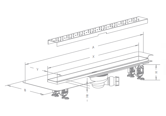 Radaway odpływ liniowy ruszt steel 55 cm 5L055A 5R055S