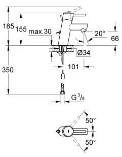 Grohe Concetto bateria umywalkowa bez korka chrom 3220610E