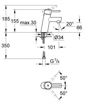 Grohe Concetto bateria umywalkowa bez korka chrom 3224010E