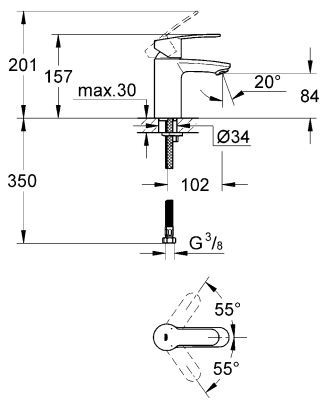 Grohe Eurostyle Cosmopolitan bateria umywalkowa bez korka chrom 3246820E