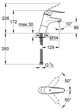 Grohe Euroeco Special bateria umywalkowa bez korka chrom 32765000