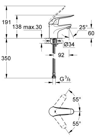 Grohe Euroeco Special bateria umywalkowa bez korka chrom 32762000