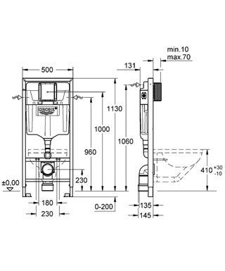 Grohe Rapid SL Fresh stelaż podtynkowy do WC 4w1 kompletny 39058