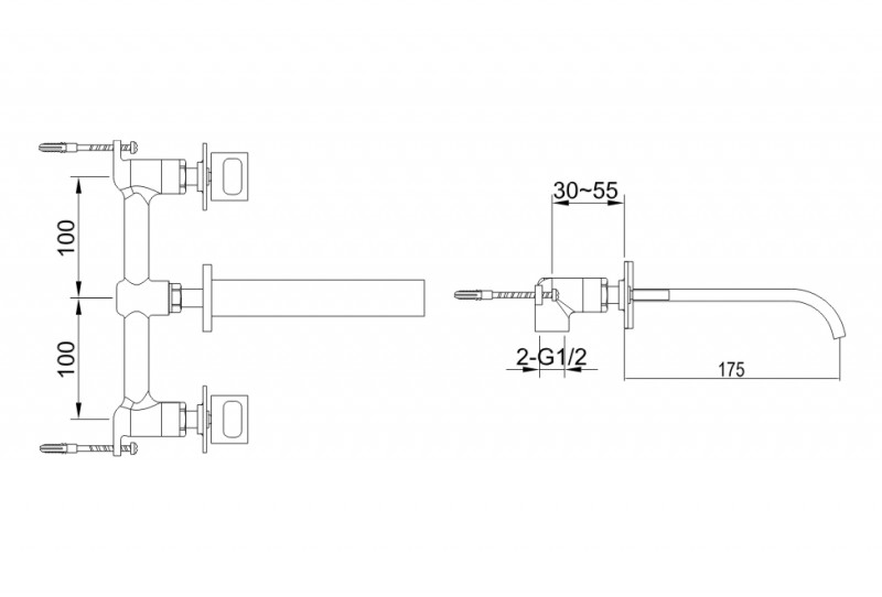 Kohlman Nexen-S bateria umywalkowa podtynkowa chrom SQW190U