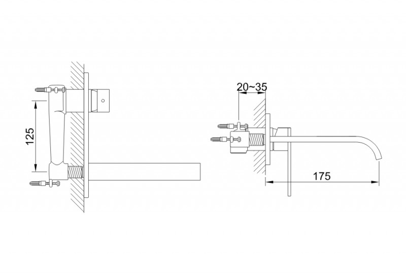 Kohlman Nexen-S bateria umywalkowa podtynkowa chrom SQW185U