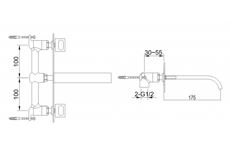 Kohlman Nexen-S bateria umywalkowa podtynkowa chrom SQW195U