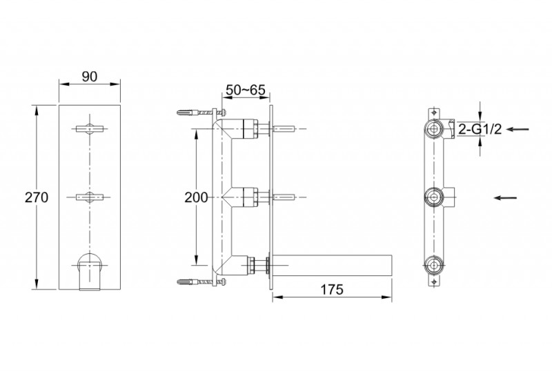 Kohlman Nexen-S bateria umywalkowa podtynkowa chrom SQW196U