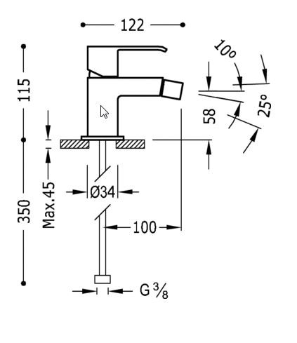 Tres Cuadro bateria bidetowa perlator chrom 006.120.01