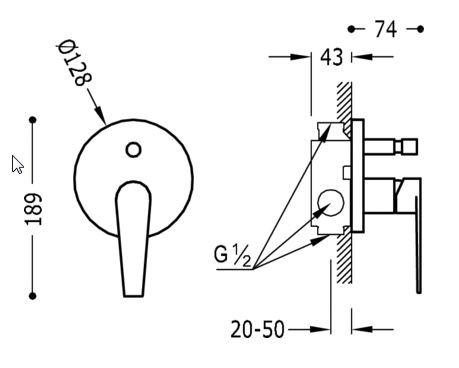 Tres Class bateria wannowo-natryskowa podtynkowa chrom 205.180.01