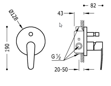 Tres Flat bateria podtynkowa wannowo-natryskowa chrom 204.180.01