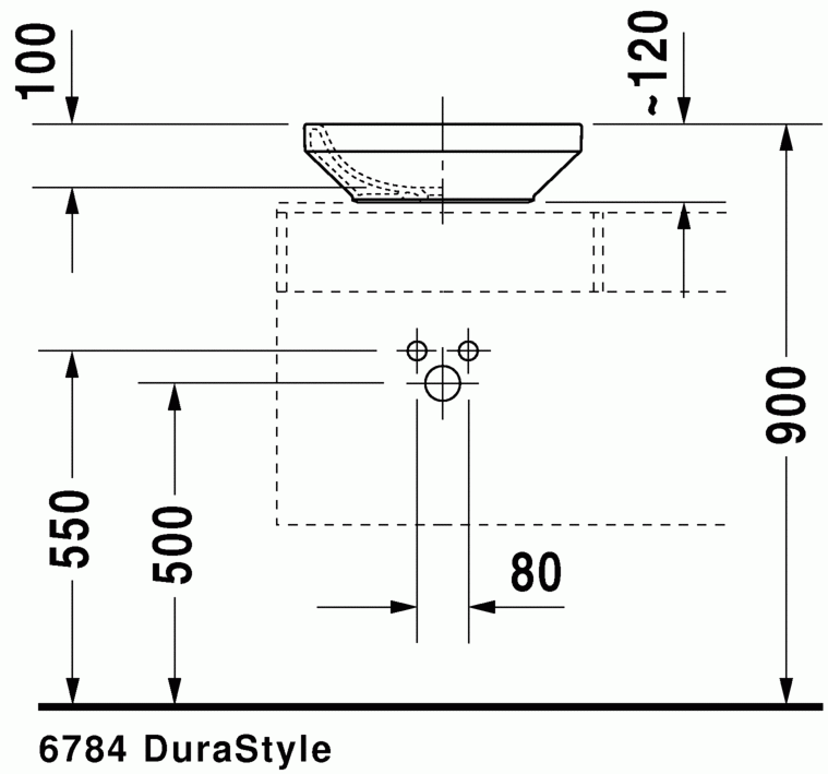 Duravit DuraStyle umywalka na blat 43x43 biały alpin 0349430000