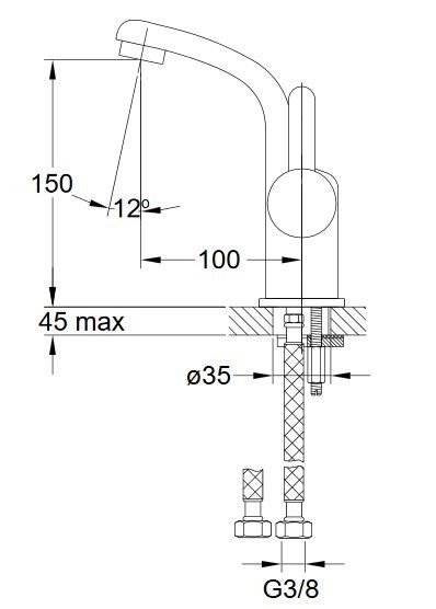 Omnires Darling bateria umywalkowa stojąca chrom DA5010CR