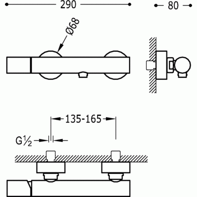 Tres Study Exclusive bateria prysznicowa z zestawem czerwona 261.167.01.TRO