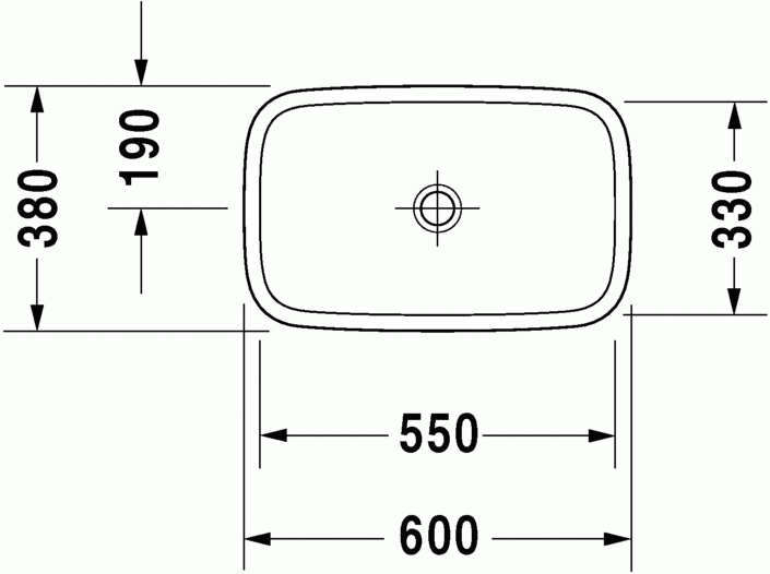 Duravit DuraStyle umywalka na blat 60cm 60x38 biały alpin 0349600000