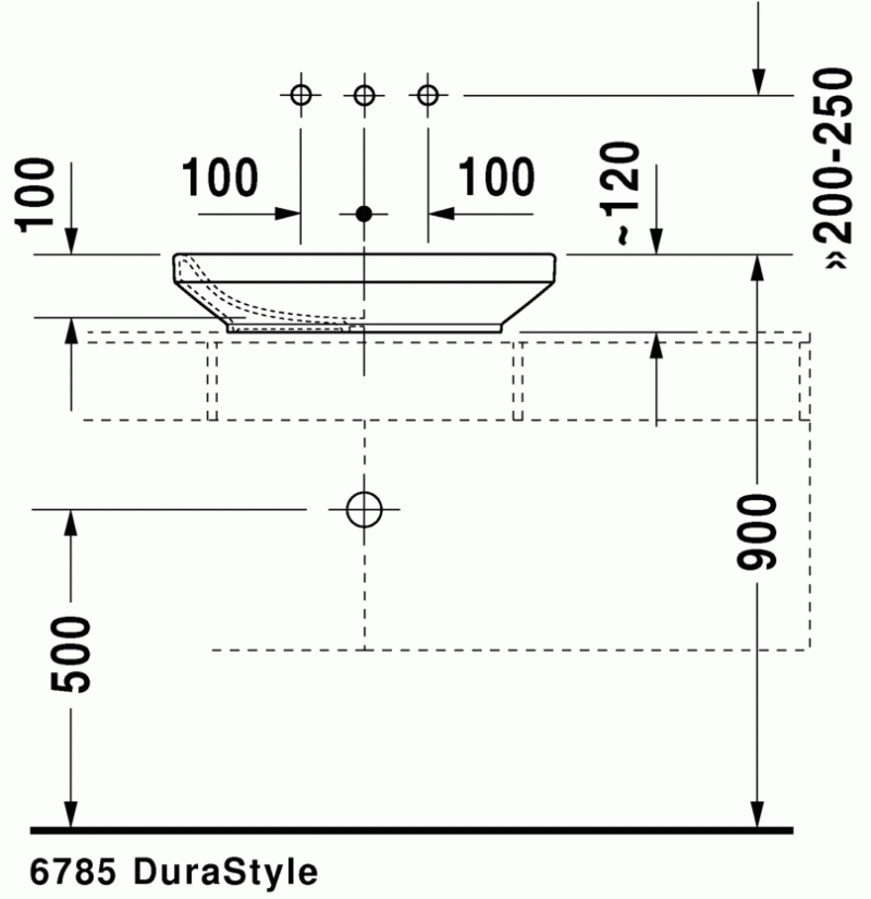 Duravit DuraStyle umywalka na blat 60cm 60x38 biały alpin 0349600000