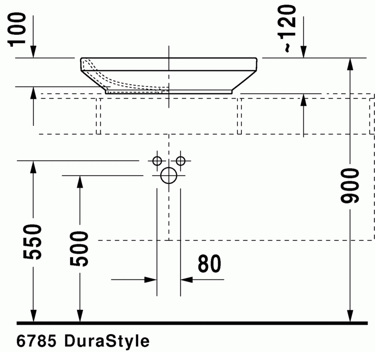 Duravit DuraStyle umywalka na blat 60cm 60x38 biały alpin 0349600000