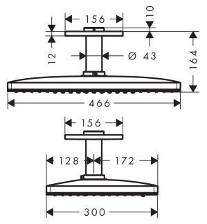 Hansgrohe Rainmaker Select 460 3jet EcoSmart głowica prysznicowa z przyłączem sufitowym biały/chrom 24016400