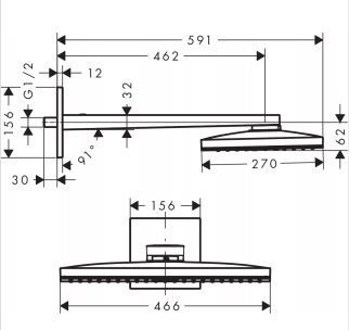 Hansgrohe Rainmaker Select 460 1jet EcoSmart głowica prysznicowa z ramieniem prysznicowym biały/chrom 24013400