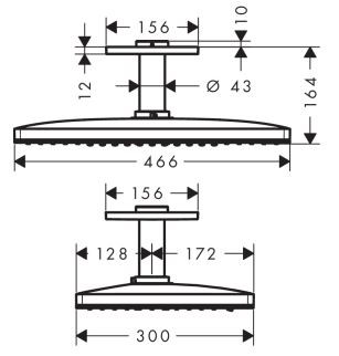 Hansgrohe Rainmaker Select 460 2jet głowica prysznicowa z przyłączem sufitowym biały/chrom 24004400