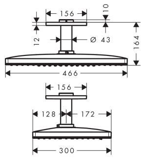 Hansgrohe Rainmaker Select 460 3jet głowica prysznicowa z przyłączem sufitowym biały/chrom 24006400