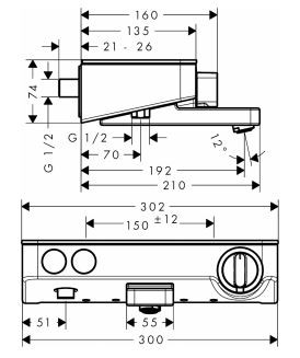 Hansgrohe ShowerTablet Select 300 bateria wannowa ścienna termostatyczna biały/chrom 13151400