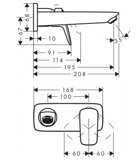 Hansgrohe Logis bateria umywalkowa podtynkowa chrom 71220000