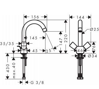 Hansgrohe Logis 150 bateria umywalkowa bez korka chrom 71221000