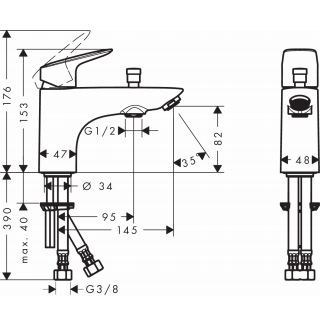 Hansgrohe Logis bateria do wanny i prysznica z 2 zakresami przepływu chrom 71315000