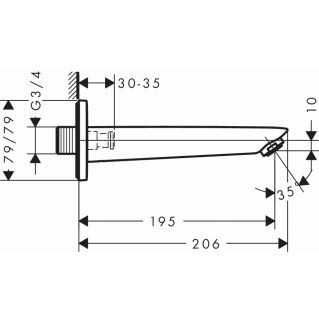 Hansgrohe Logis wylewka wannowa natynkowa chrom 71410000