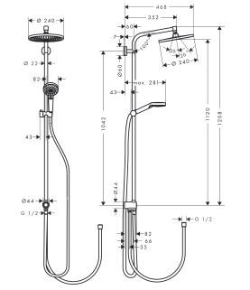 Hansgrohe Crometta S 240 komplet prysznicowy bez baterii chrom 27270000