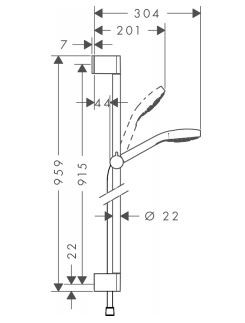 Hansgrohe Croma Select E Vario 0,90m zestaw prysznicowy biały/chrom 26592400