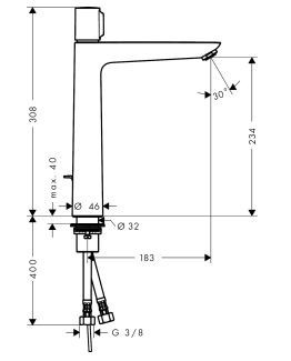 Hansgrohe Talis E bateria umywalkowa wysoka bez korka chrom 71753000