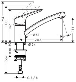 Hansgrohe Logis bateria kuchenna 120 CoolStart Eco chrom 71837000