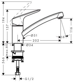 Hansgrohe Logis bateria kuchenna do bezciśnieniowych podgrzewaczy wody chrom 71831000