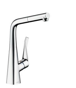 Hansgrohe Metris bateria kuchenna z wyciąganą wylewką chrom 14821000