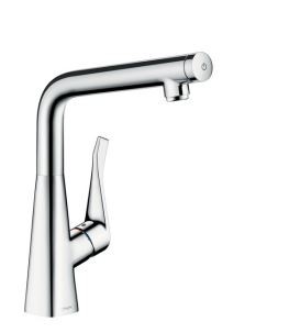 Hansgrohe Metris Select bateria kuchenna z obrotową wylewką chrom 14883000