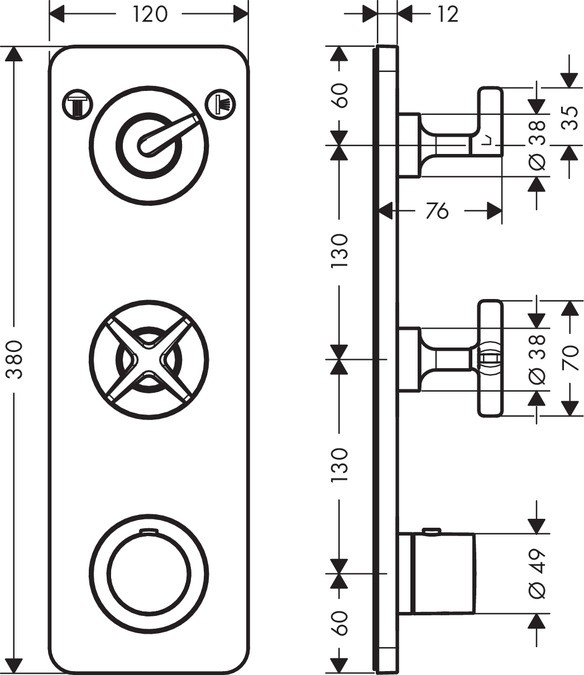 Axor Citterio E moduł z termostatem 2-drożny chrom 36703000