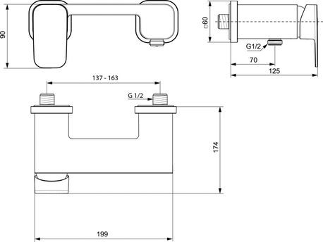 Ideal Standard Tonic II bateria prysznicowa ścienna A6337AA