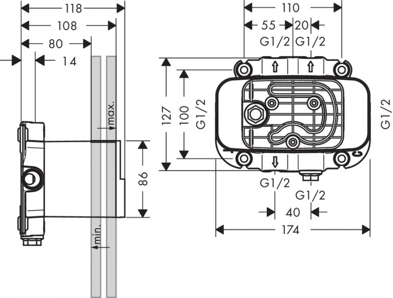 Axor One zestaw podstawowy do modułu 45710180