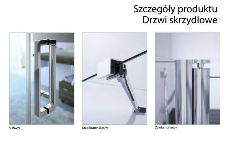 Huppe Classics 2 drzwi skrzydłowe do wnęki ze stałym segmentem 80cm wys. 200 cm srebrny połysk przeźroczyste C23204.069.321