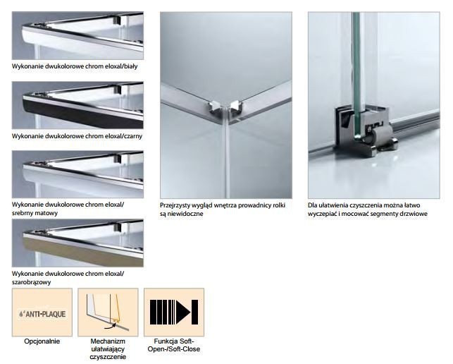 Huppe Design Pure drzwi skrzydłowe do wnęki ze stałym segmentem 90cm wys. 200 cm srebrny matowy przeźroczyste 8P0705.087.321