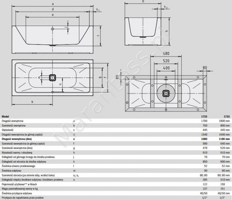 Kaldewei Meisterstuck Conoduo wanna wolnostojąca 170x75 stal emaliowana biały 1732 200640813001