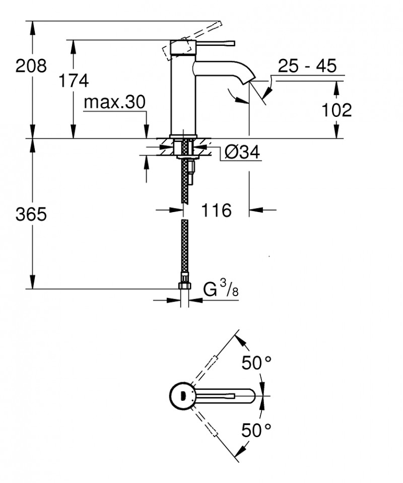 Grohe Essence New bateria umywalkowa b/k złoty szczotkowany Brushed Warm Sunset 23590DL1