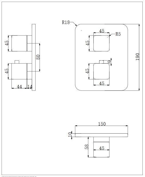 Omnires Parma bateria termostatyczna wannowo-prysznicowa podtynkowa chrom PM7436CR