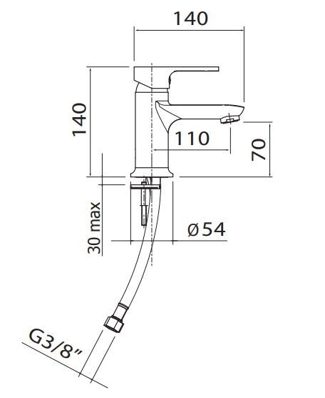 Vedo Lukka bateria umywalkowa z korkiem typu klik klak chrom VBL2001/C