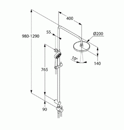 Kludi Logo Dual Shower System zestaw prysznicowy z deszczownicą do baterii natynkowej chrom 680930500