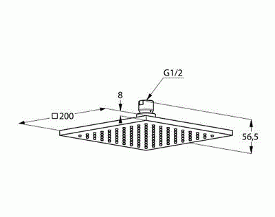 Kludi A-QA deszczownica głowica prysznicowa kwadratowa 200x200mm chrom 6442005-00